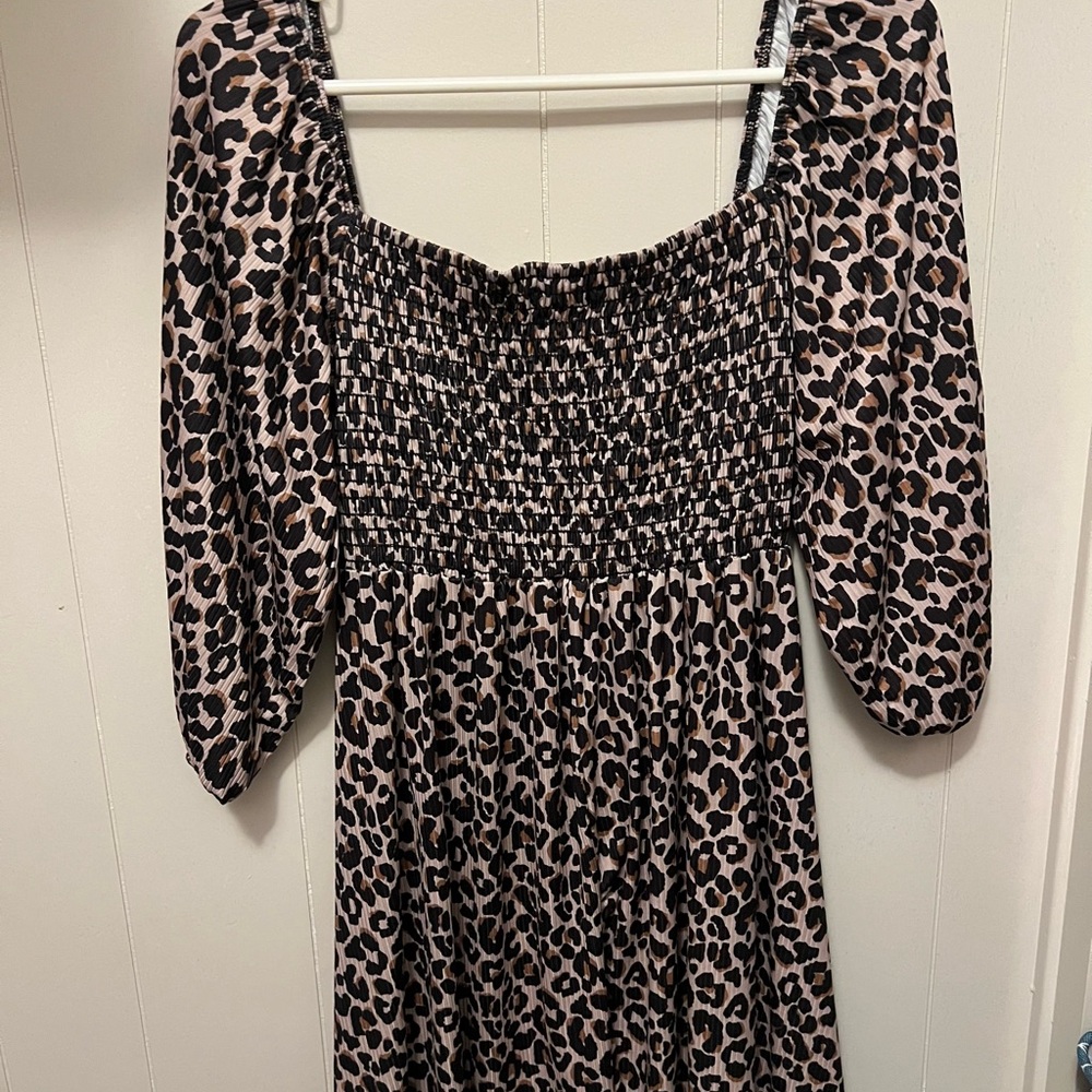 Empire style cheetah print dress